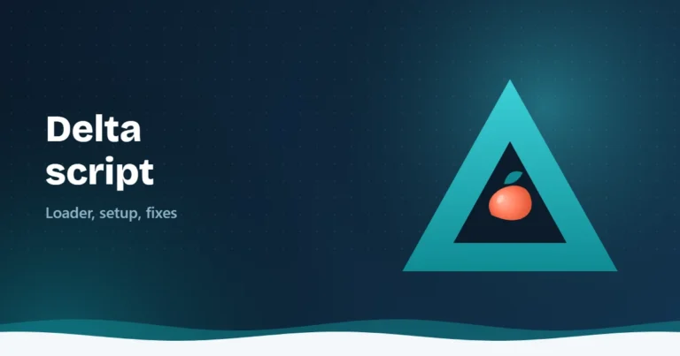 Illustration of a teal triangle with a fruit inside beside the text Delta script