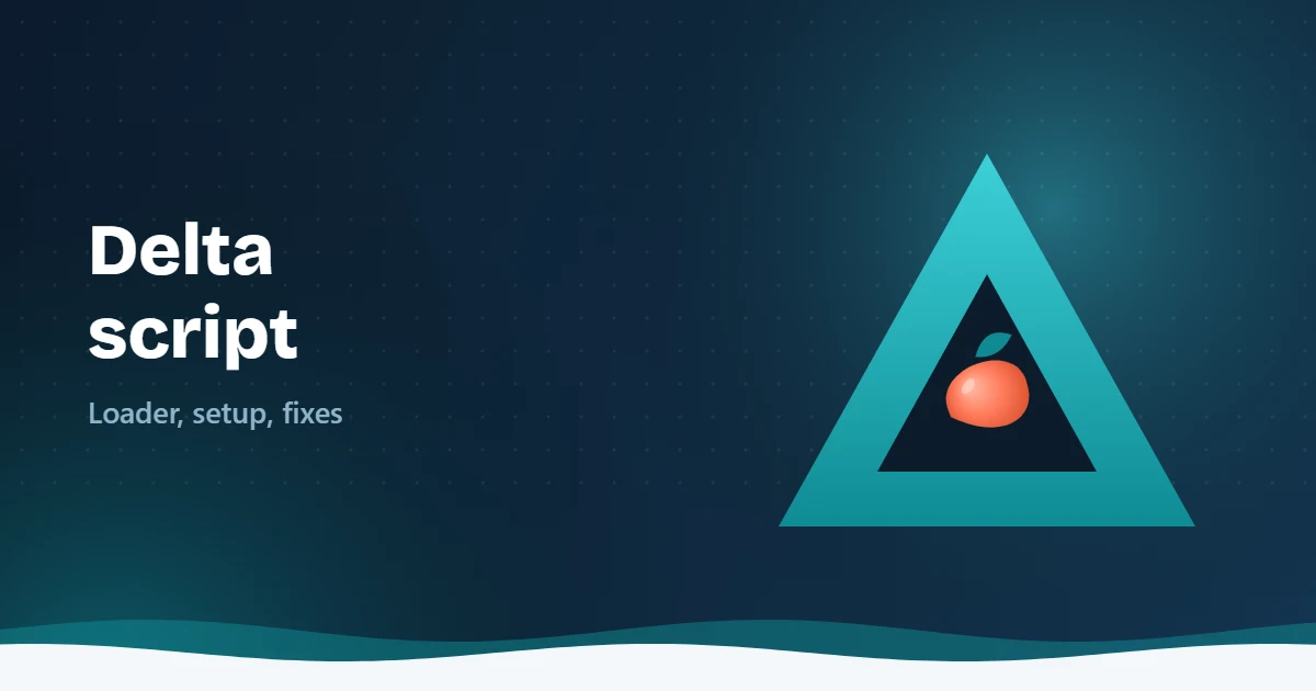 Illustration of a teal triangle with a fruit inside beside the text Delta script