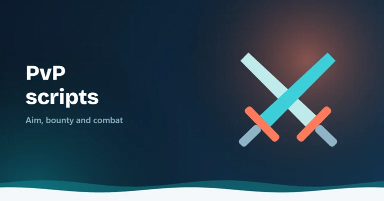 Illustration of two crossed swords beside the text PvP scripts