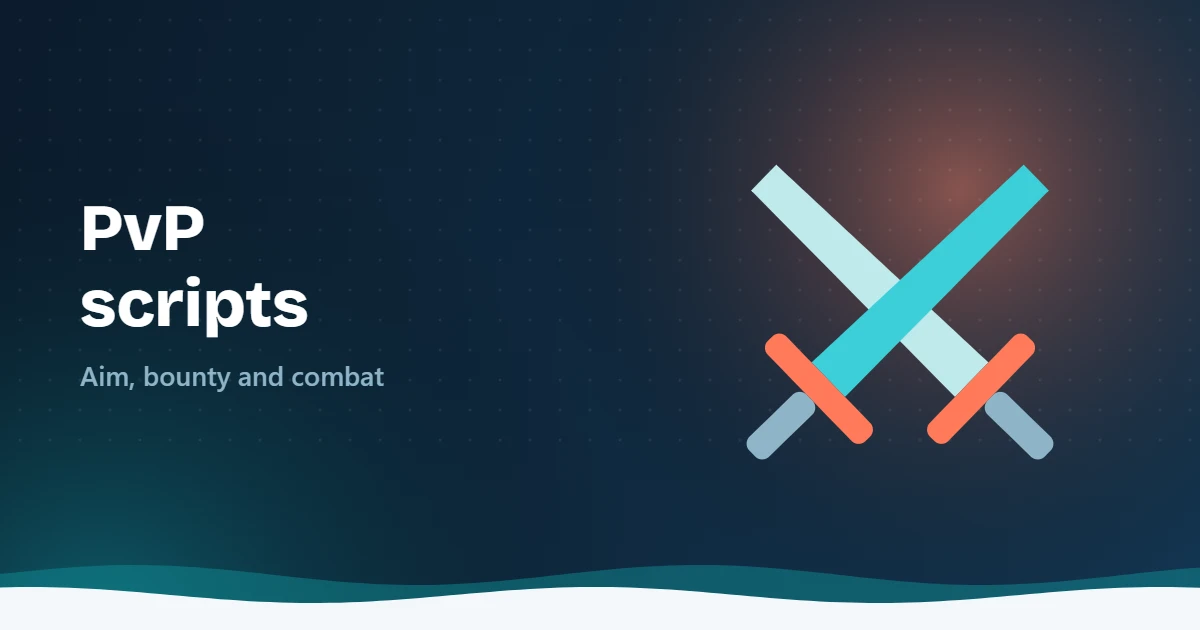 Illustration of two crossed swords beside the text PvP scripts